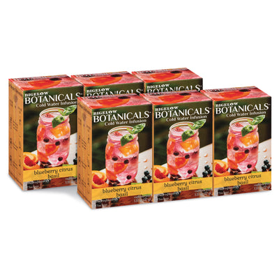 6 boxes of Bigelow Botanicals Blueberry Citrus Basil Cold Water Infusion
