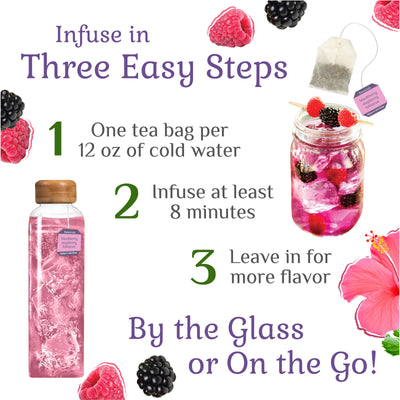 Image showing how to make Blackberry Raspberry Hibiscus Cold Water Infusion