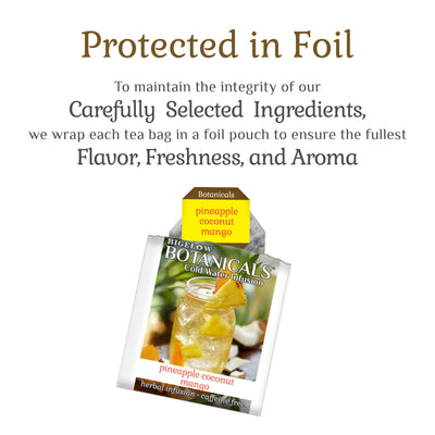 Botanical Pineapple Coconut Mango Cold Water Infusion protected in foil