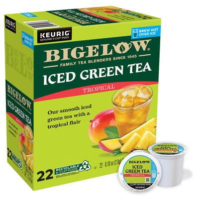 Box of Tropical Iced Green Tea K-cup pods - total of 22 pods