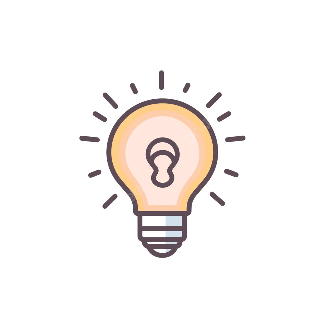 Light bulb icon with a question mark inside on a white background