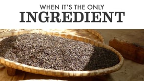 Ingredient text with basket of black tea leaves cuts