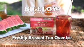 Bigelow Red Raspberry Herbal Tea over ice video screen shot