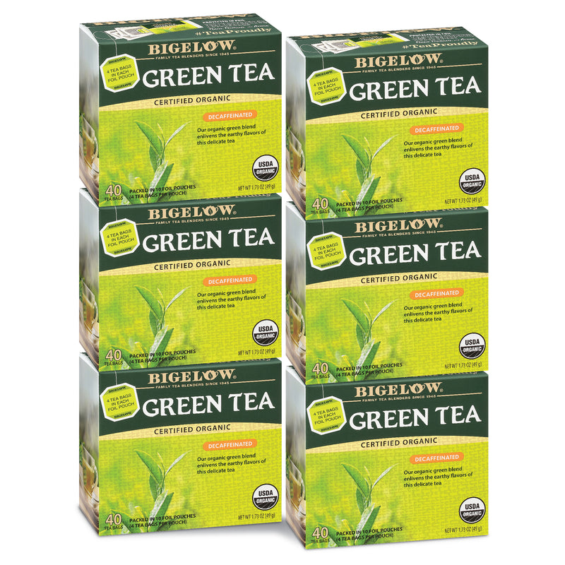 6 Boxes of Organic Green Tea Decaf 40 tea bags per bpx