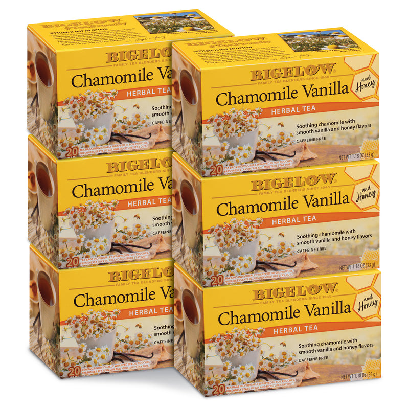 6 boxes of Chamomile Vanilla and Honey Herbal Tea