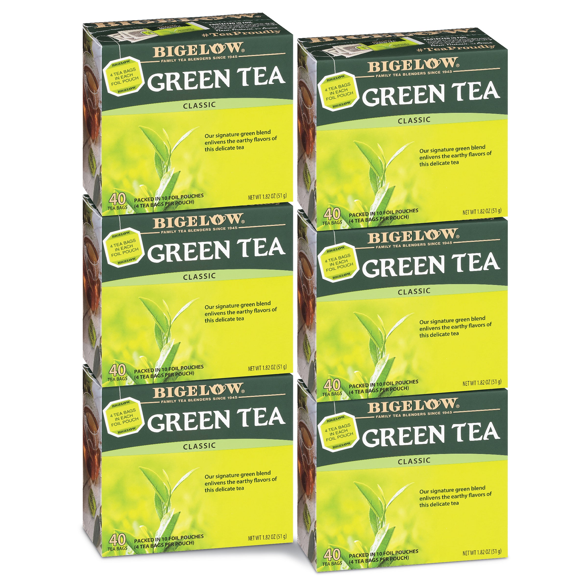 Green Tea 40 count - Case of 6 boxes- total of 240 teabags