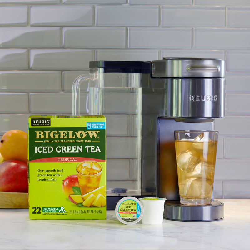 Tropical Iced Green Tea K-cup pod with Keurig brewer