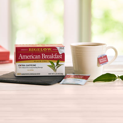 Cup of American Breakfast Tea with box