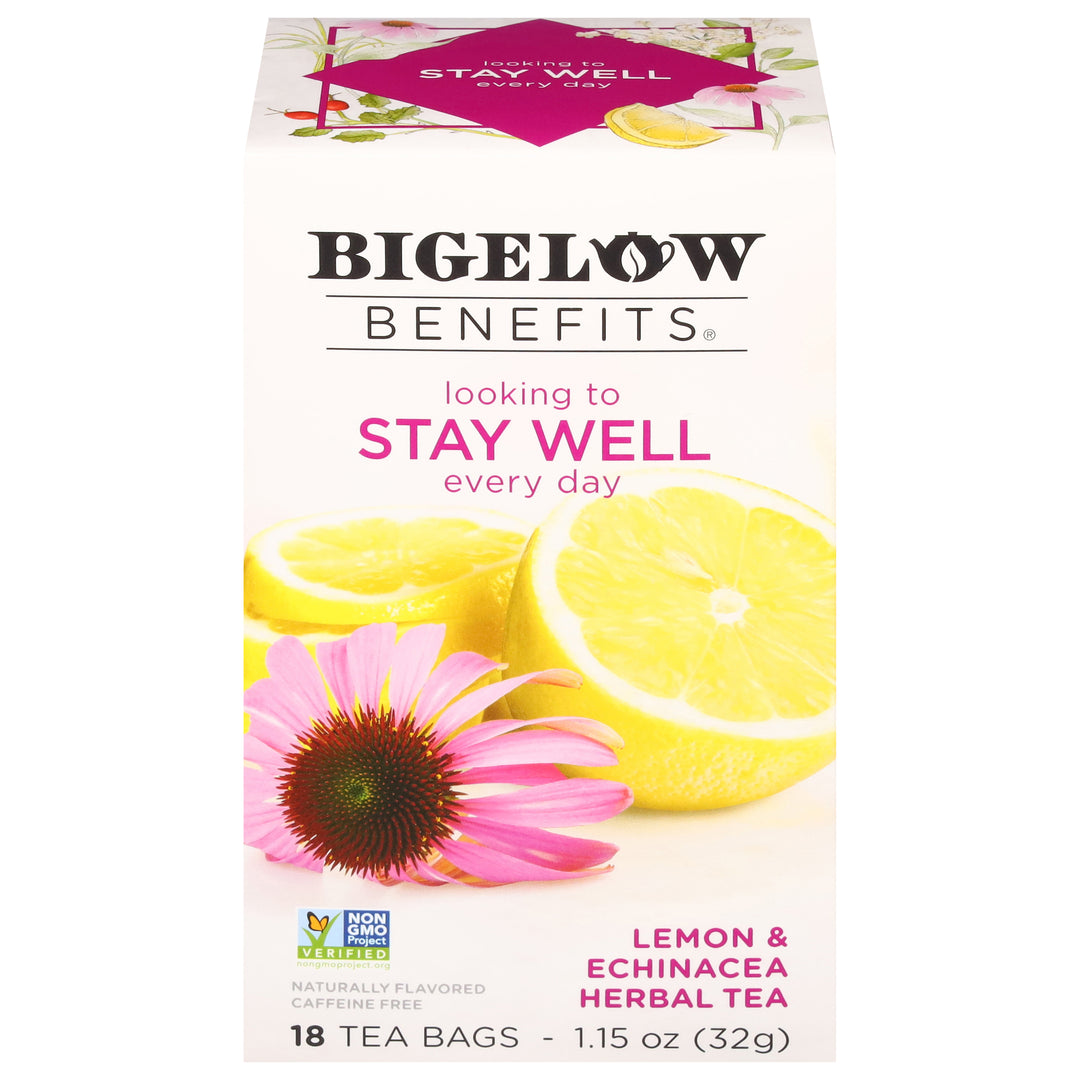 Bigelow Benefits Stay Well Herbal tea box
