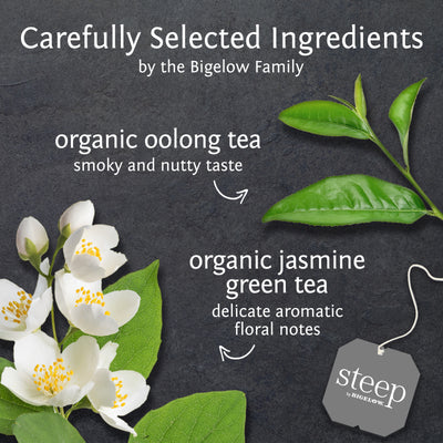 Ingredients of steep by bigelow organic oolong and jasmine green tea