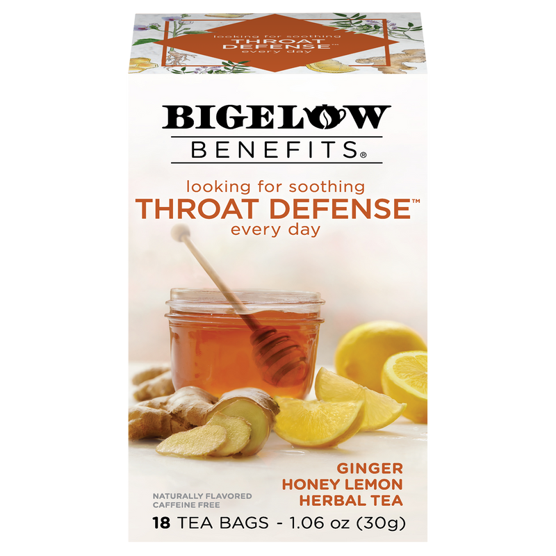 Box of Benefits Throat Defense Ginger Honey Lemon Herbal Tea