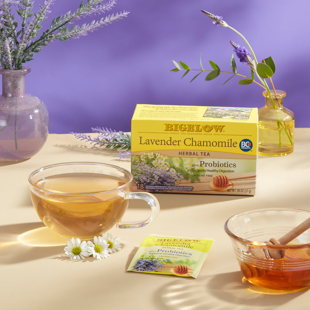 lavender flower tea Bigelow Tea Lavender Chamomile Herbal Tea Plus Probiotics 18 Tea Bags