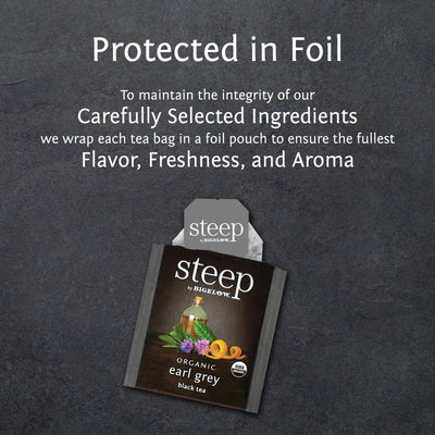 steep by bigelow organic tea protected in foil