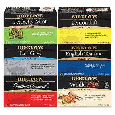 Mixed Case of 6 Boxes of a variety of Bigelow Black Teas