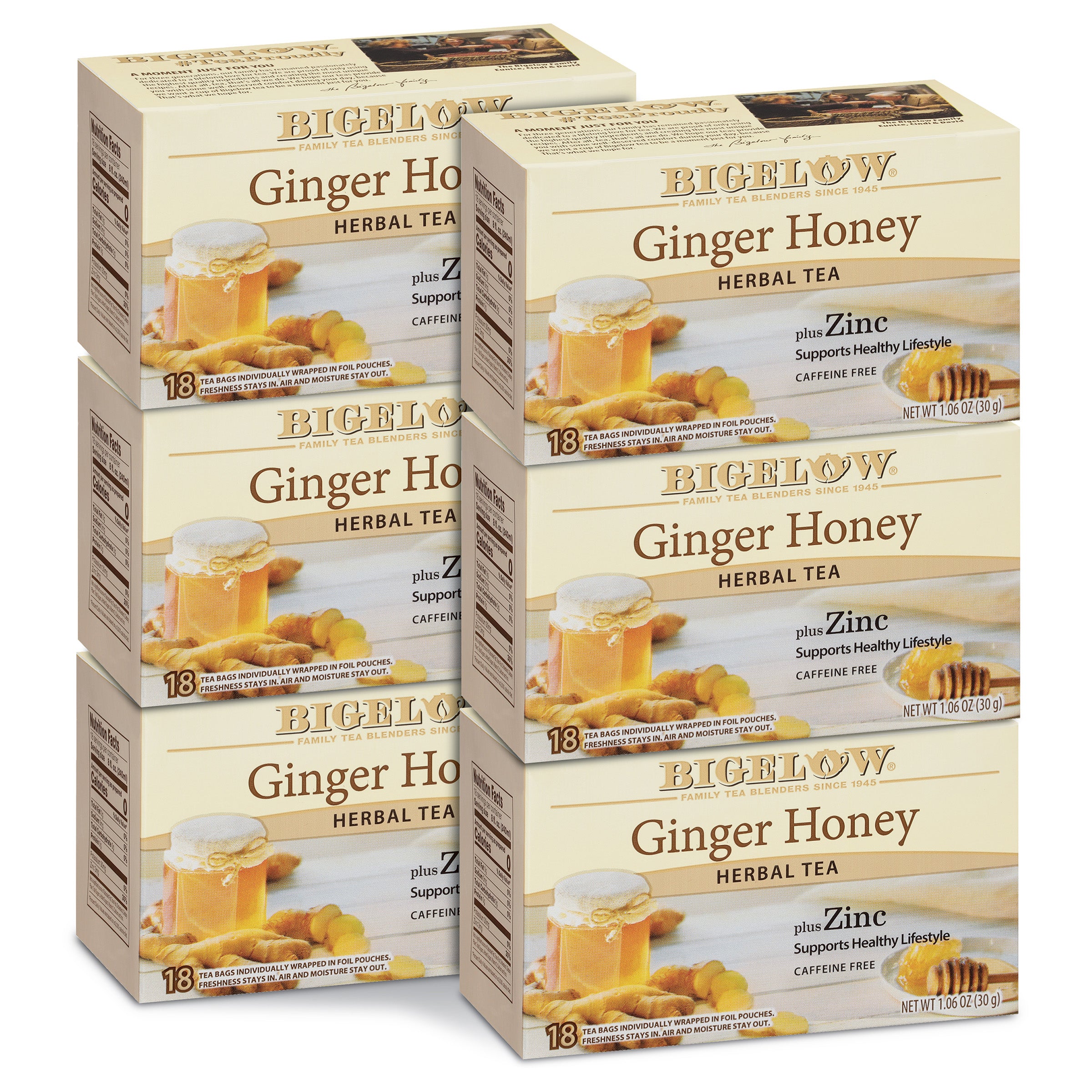 GINGER CHAI 7袋セット Ginger Honey Plus Zinc Herbal Tea – Bigelow Tea