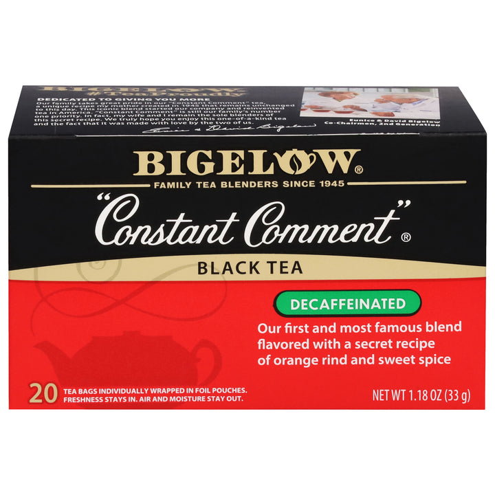Front of Constant Comment Decaf Tea box