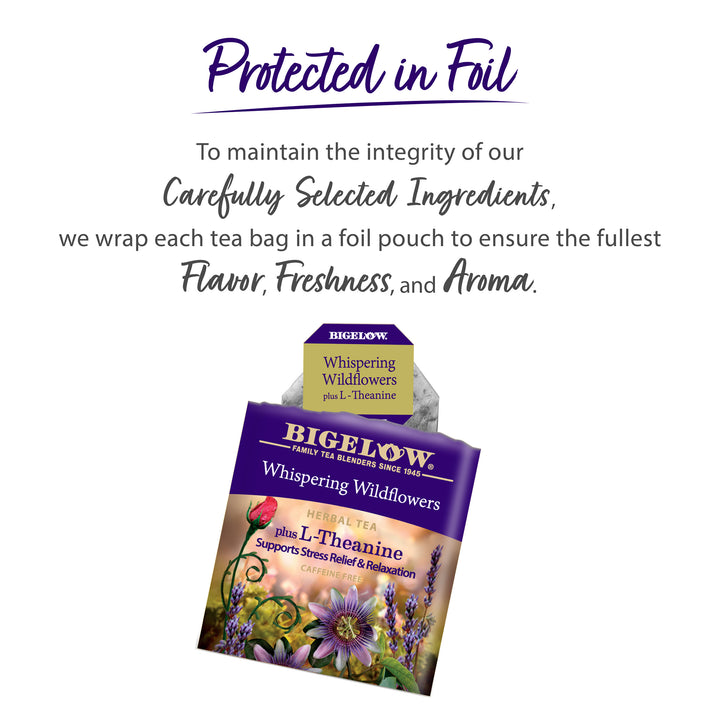 Whispering Wildflowers Plus L-Theanine Herbal Tea tea bag Protected in Foil
