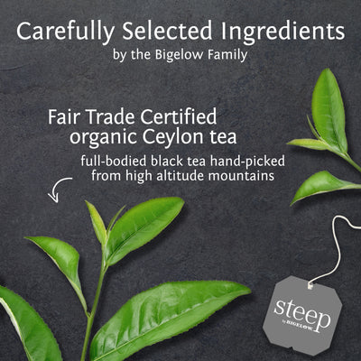 Ingredients of steep by bigelow organic english breakfast tea