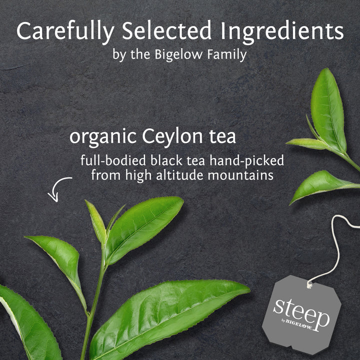 Ingredients of steep by bigelow organic english breakfast tea