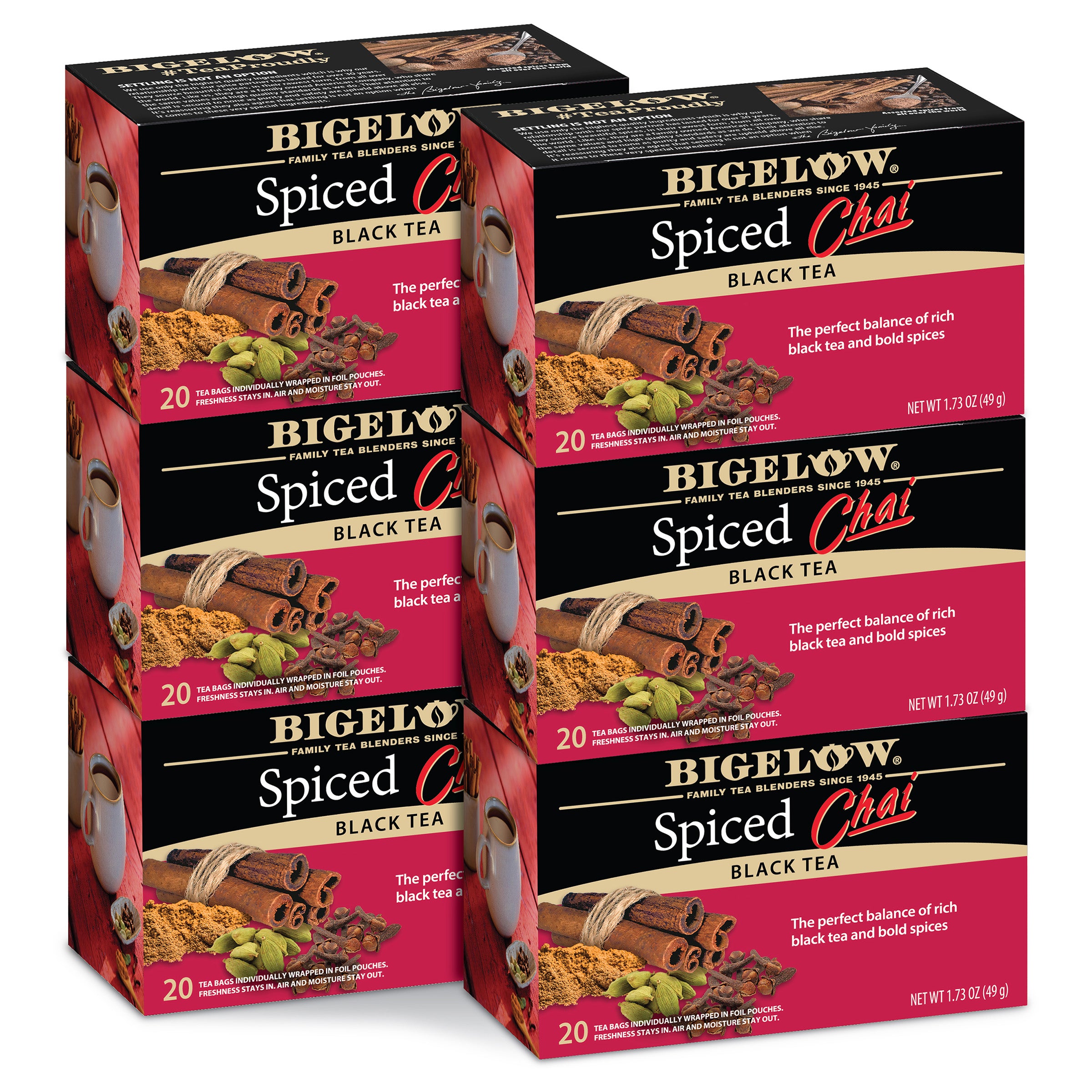その他 chai Spiced Chai Tea - Case of 6 boxes- total of 120 teabags – Bigelow Tea