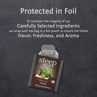steep by bigelow organic mint herbal tea protected in foil