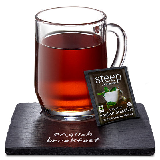 Cup of steep by bigelow organic english breakfast tea