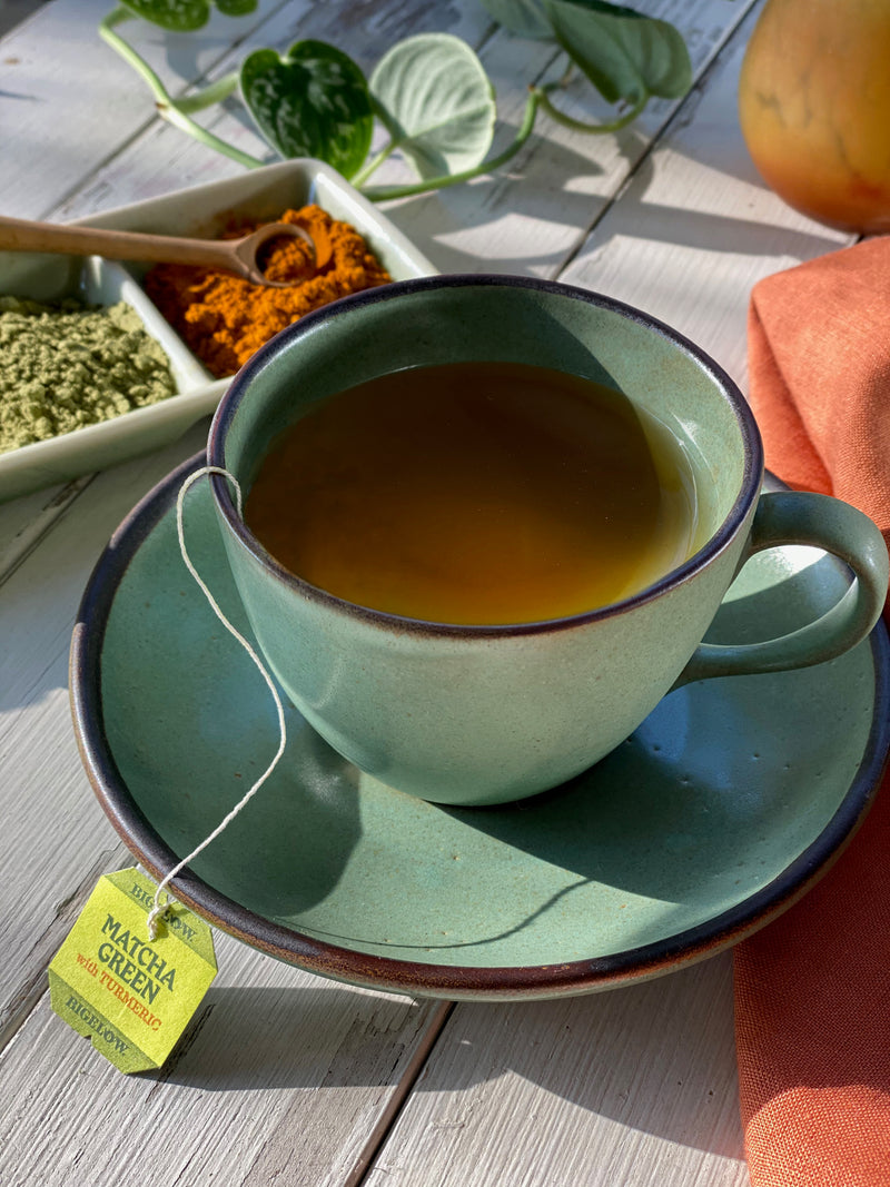 Cup of Matcha Green Tea with Turmeric