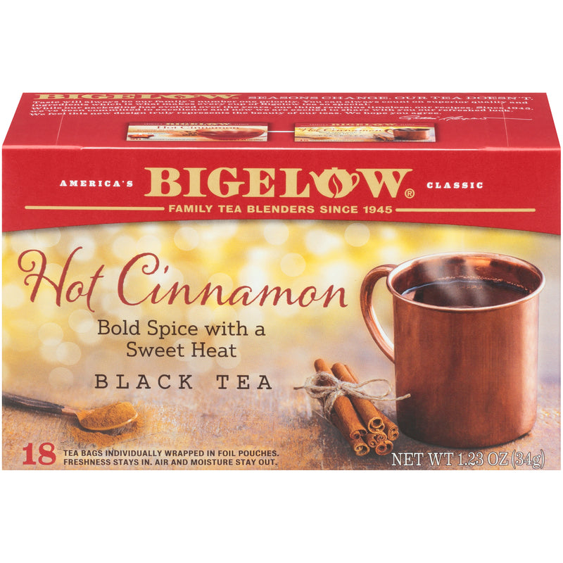 Front of Hot Cinnamon Black Tea box