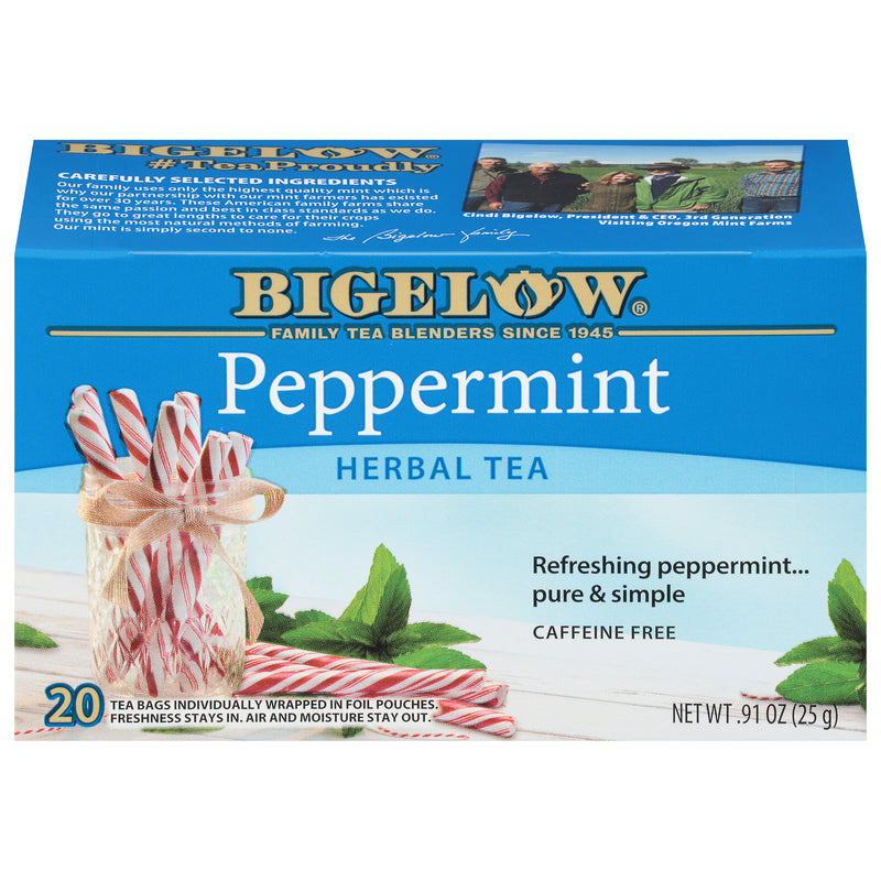 Front view of Peppermint Herbal Tea box