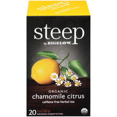 Front of steep by Bigelow Organic Chamomile Citrus Box of 20 tea bags