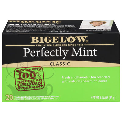 Front of Perfectly Mint Tea box of 20 tea bags