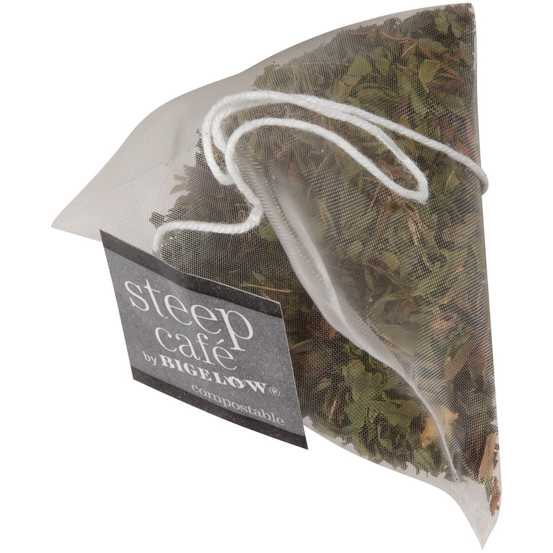 steep cafe by Bigelow full leaf mint herbal tea pyramid bag
