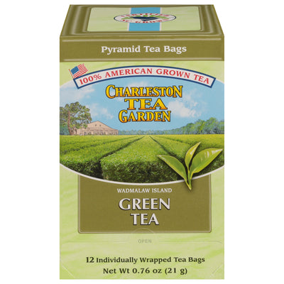 Front of Charleston Tea Wadmalaw Island Green Tea Box