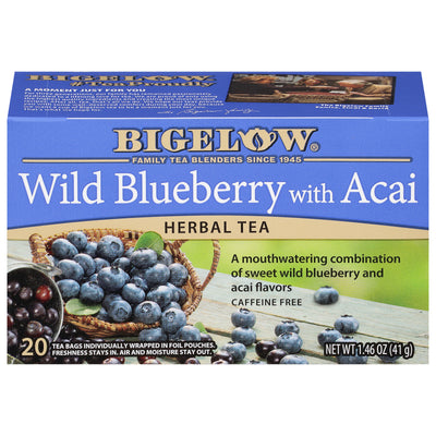 Front of Wild Blueberry with Acai Herbal Tea Box