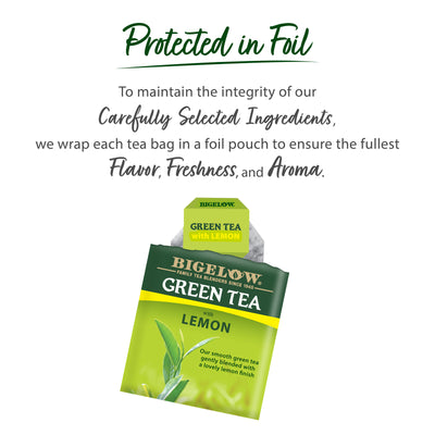Green Tea with Lemon tea bag Protected in Foil