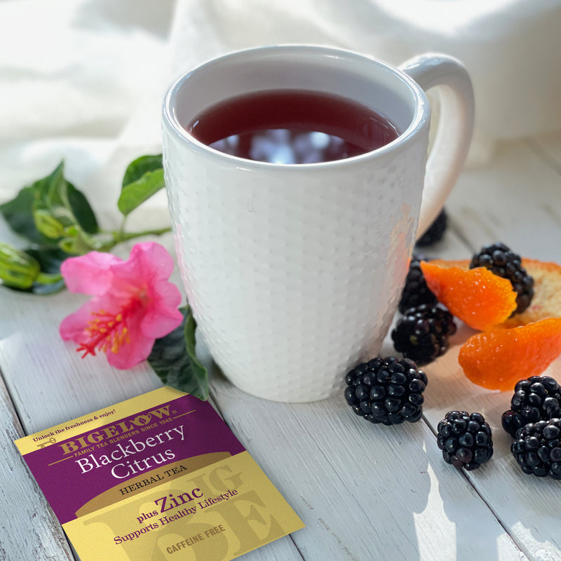 Cup of Blackberry Citrus Herbal Tea Plus Zinc