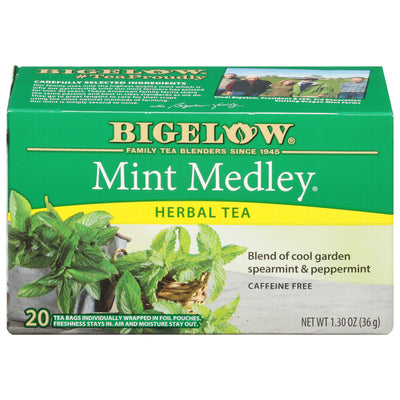 Front of Mint Medley Herbal Tea box