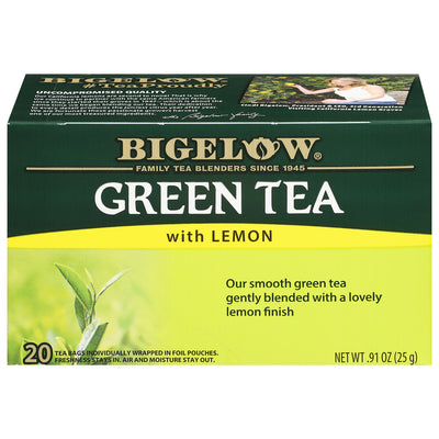 Front of Green Tea with Lemon Box - 20 tea bags per box