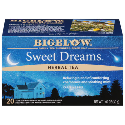 Front of Sweet Dreams Herbal Tea box