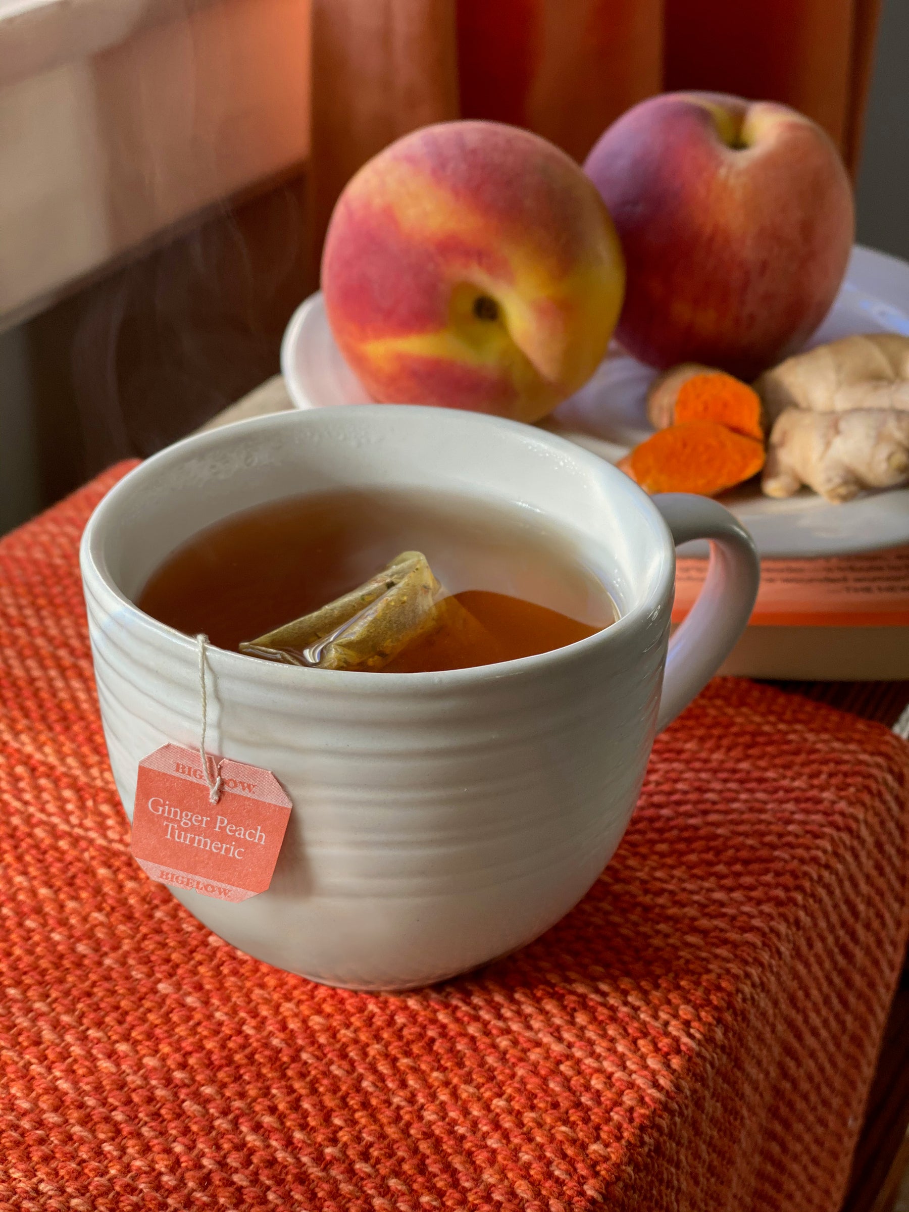 Ginger Peach Turmeric Herbal Tea Case of 6 boxes total of 108