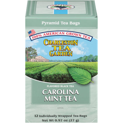 Front of Charleston Tea Carolina Mint Black Tea box